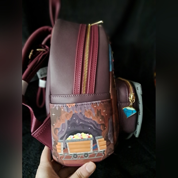 Seven Dwarfs Mine Train Loungefly Mini Backpack and Wallet - Picture 7 of 13